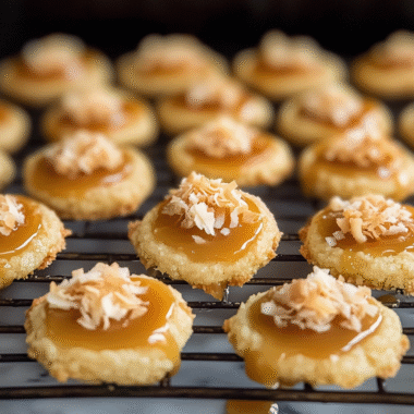Salted Caramel Coconut Thumbprint Cookies