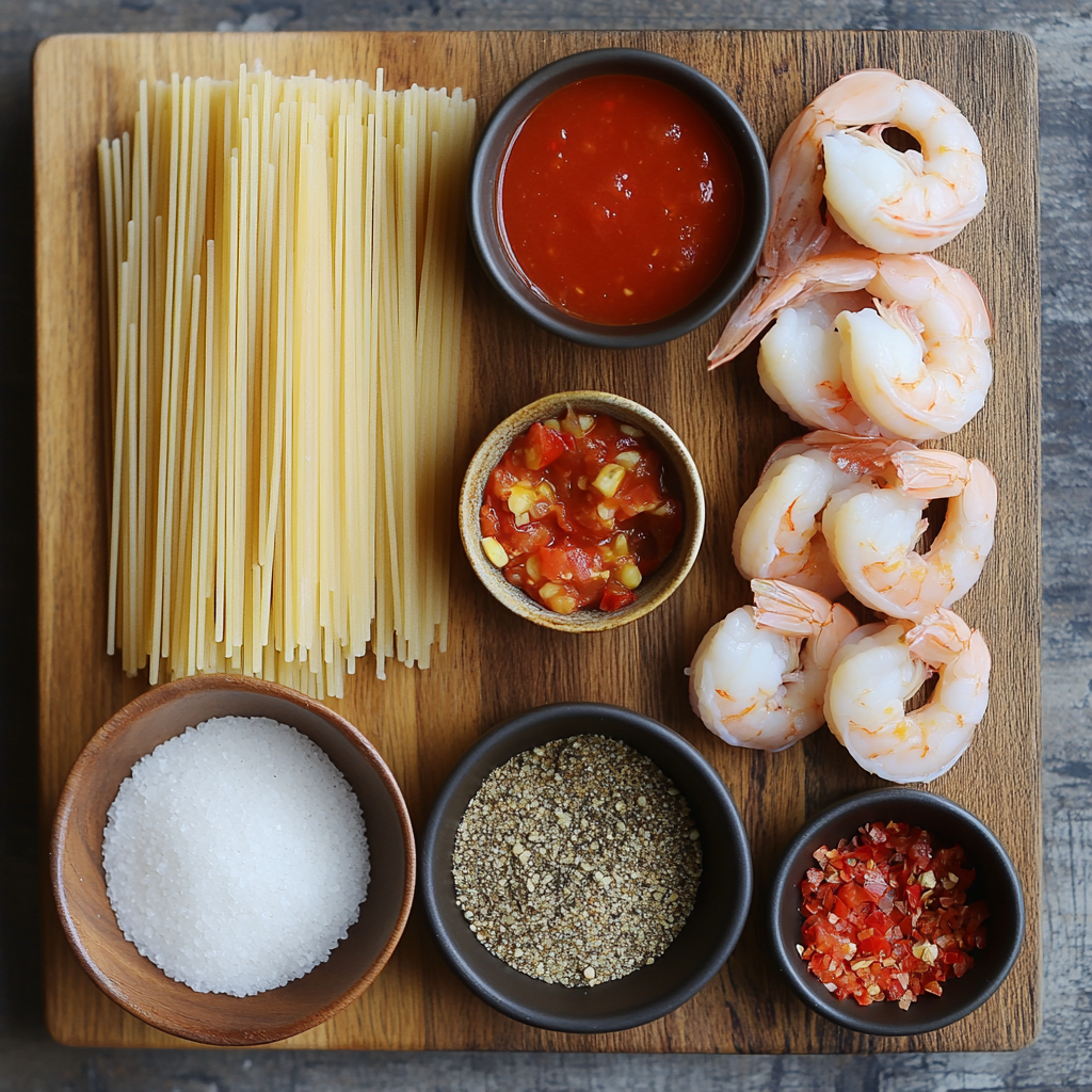 Spicy Chilli Prawn Pasta (Shrimp) ingredients