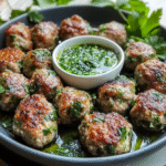 Spicy Lamb Meatballs With Green Goddess Dip