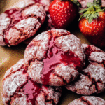 Strawberry Crinkle Cookies