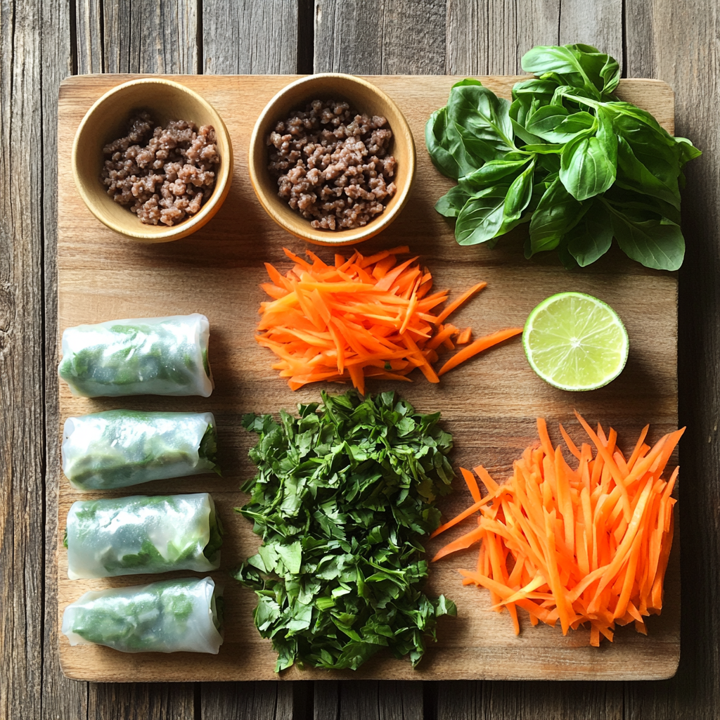 Thai Basil Beef Rolls ingredients