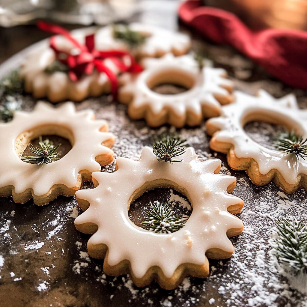Vanilla Wreath Cookies for christmas