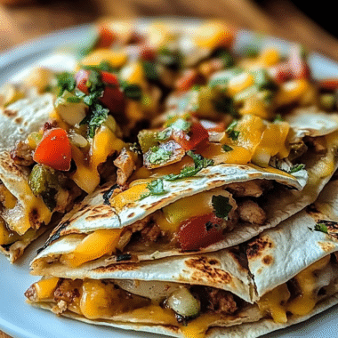 Chicken Quesadillas with Veggie Fajitas