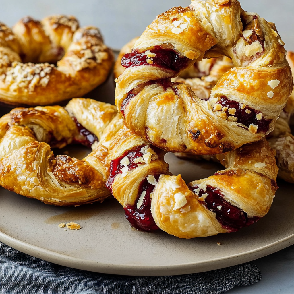 Cranberry-Feta Puff Pastry Wreaths