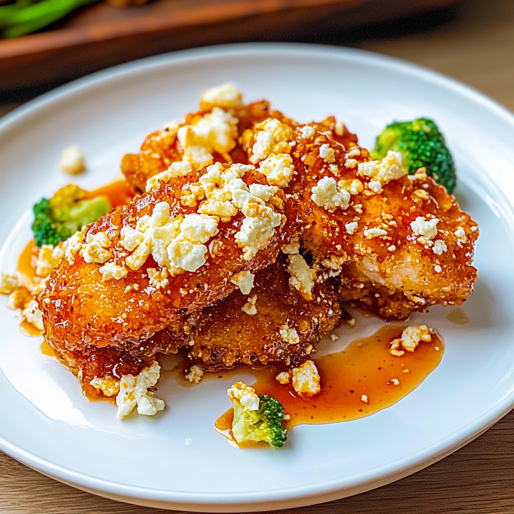 Crispy Hot Honey Feta Chicken