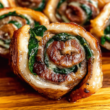 Flank Steak Pinwheels Stuffed with Spinach