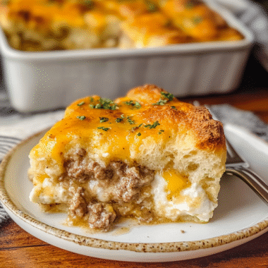 Beef Biscuits & Gravy Casserole