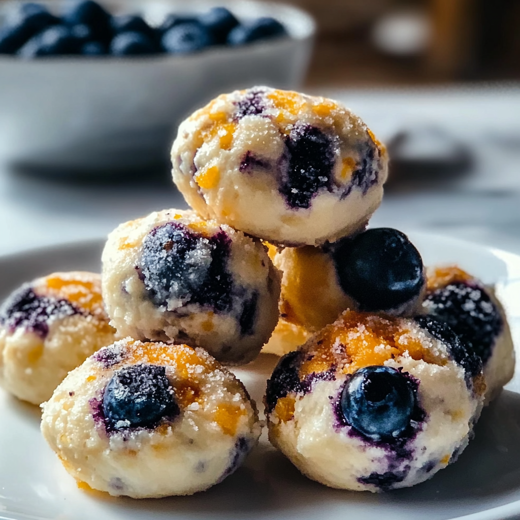 Blueberry and Lemon Zest Cottage Cheese Bites