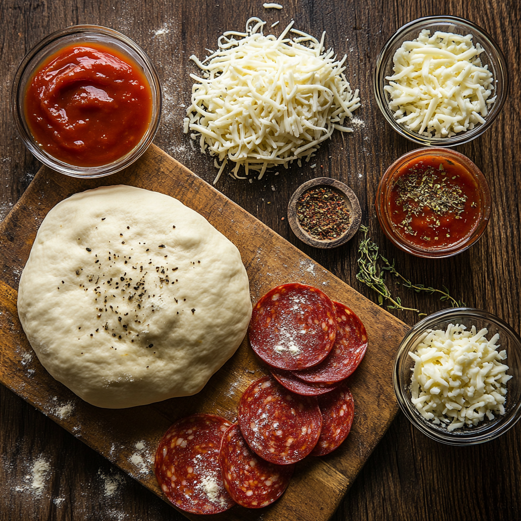 Cheesy Pepperoni Pizza Bombs ingredients