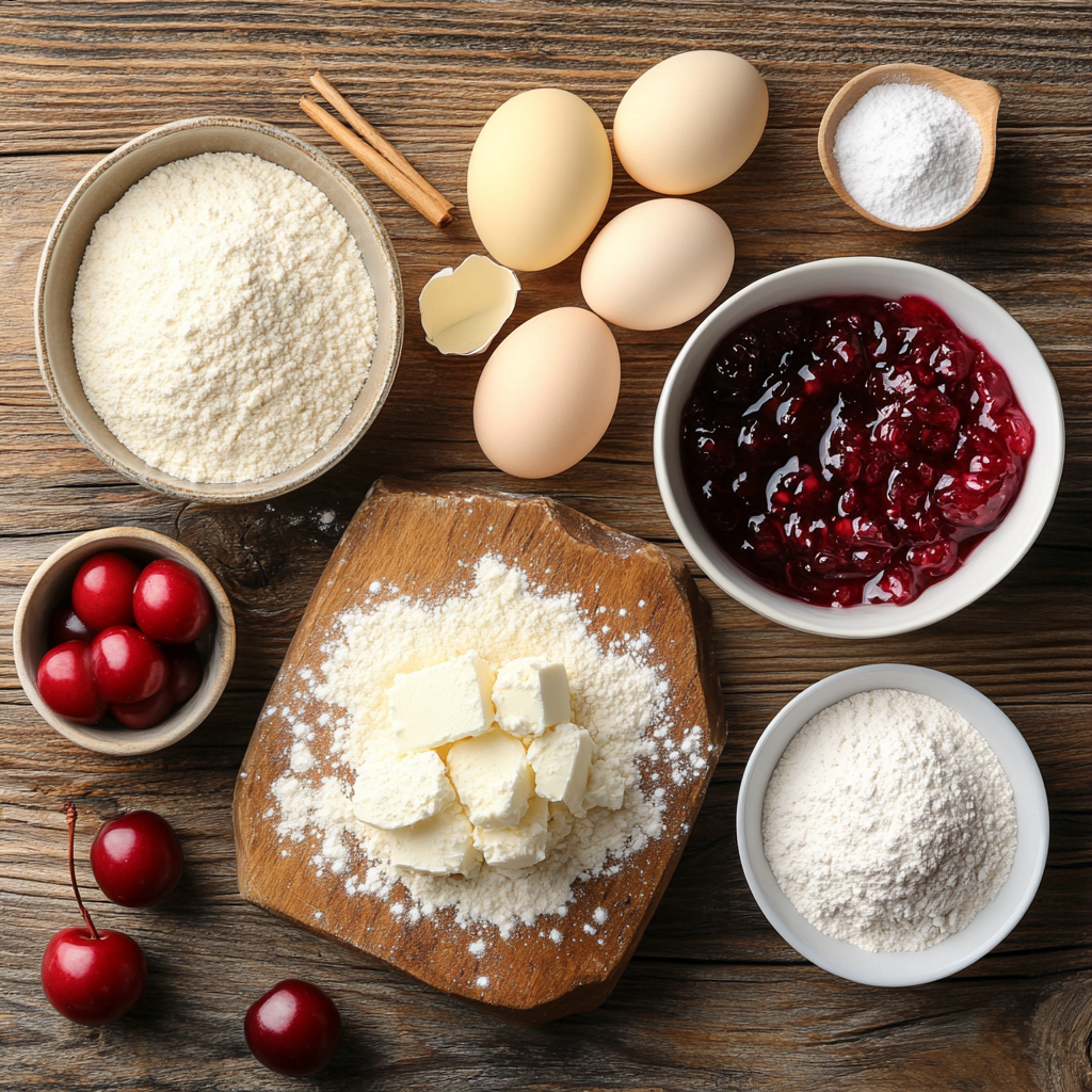 Cherry Cheesecake Cookie Cups ingredients
