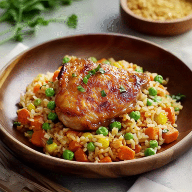 Chicken Thighs with Fried Rice
