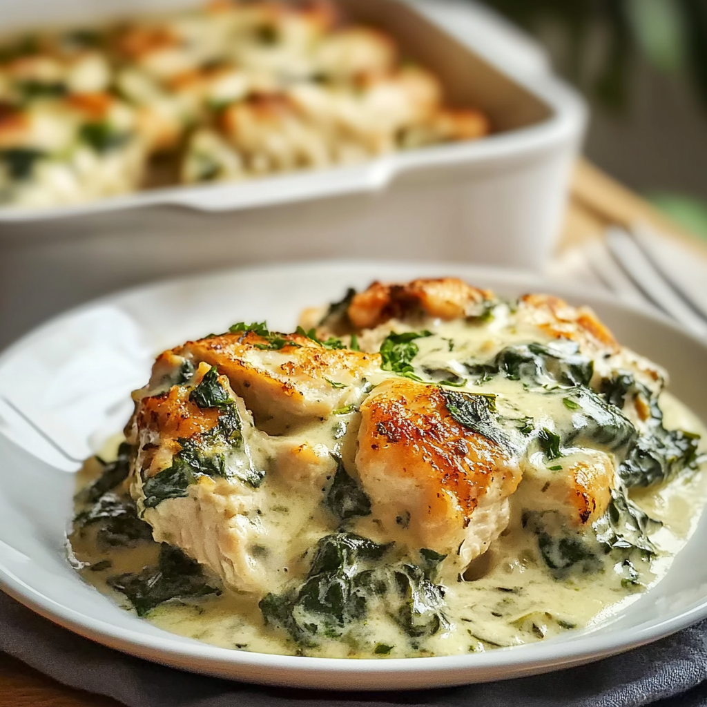 Creamy Chicken and Spinach Casserole