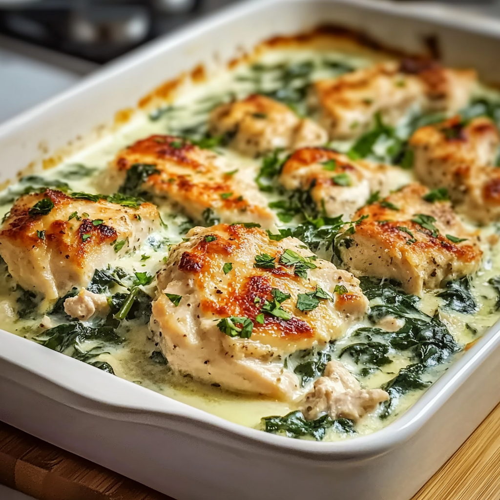 Creamy Chicken and Spinach Casserole