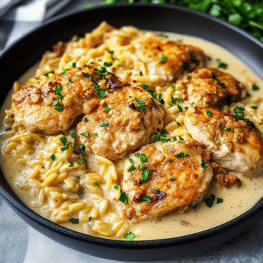 Creamy Dijon Chicken and Orzo