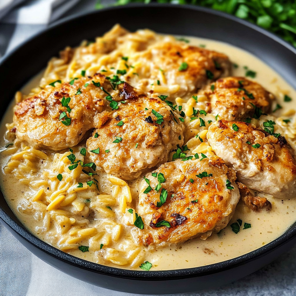 Creamy Dijon Chicken and Orzo