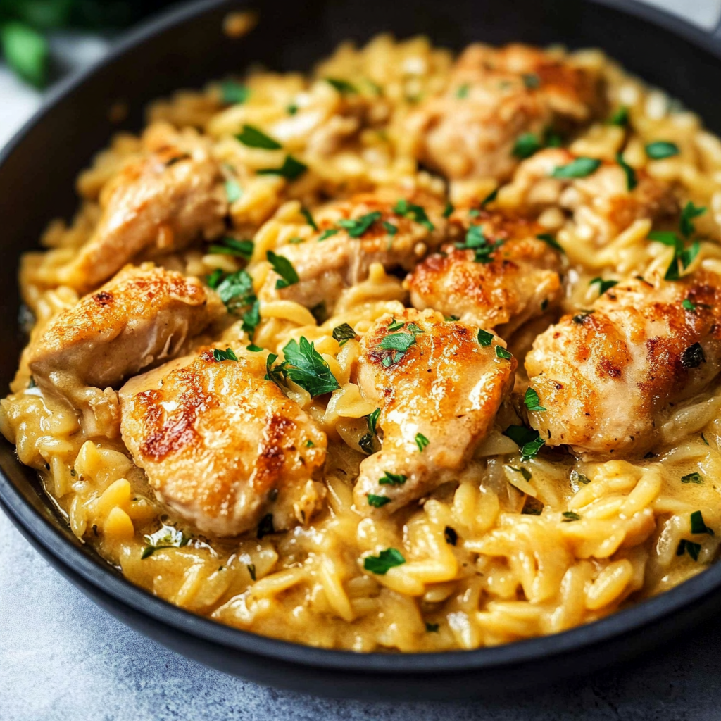 Creamy Dijon Chicken and Orzo