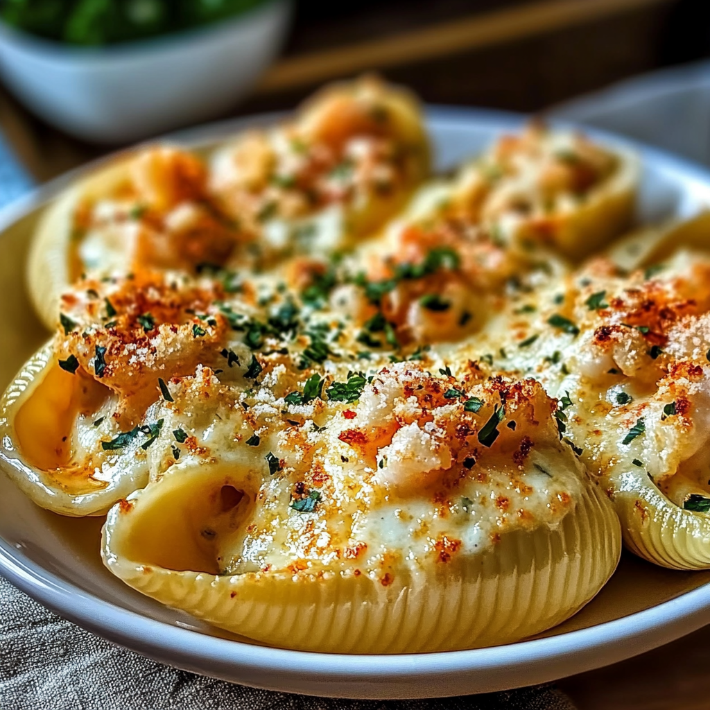 Creamy Seafood Stuffed Shells