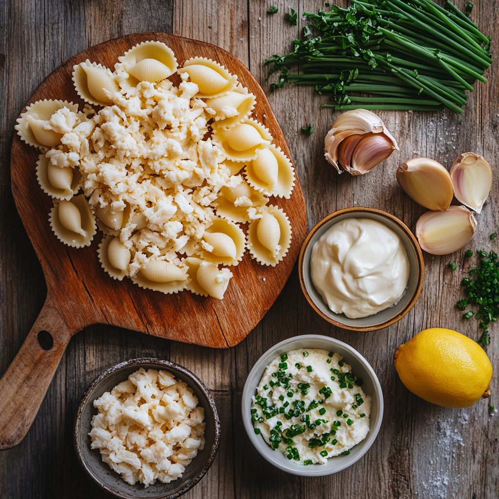 Creamy Seafood Stuffed Shells ingredients