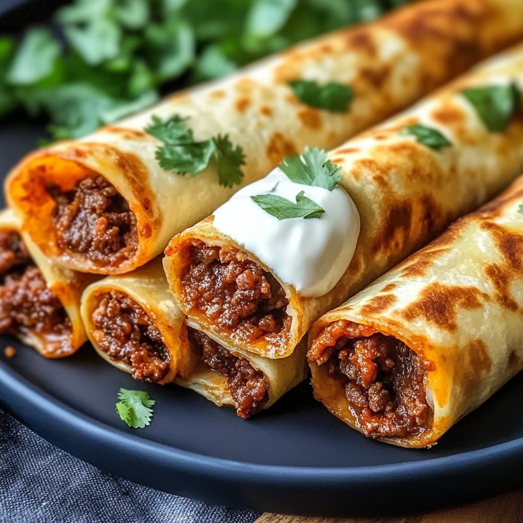 Crispy Cheesy Beef Taquitos