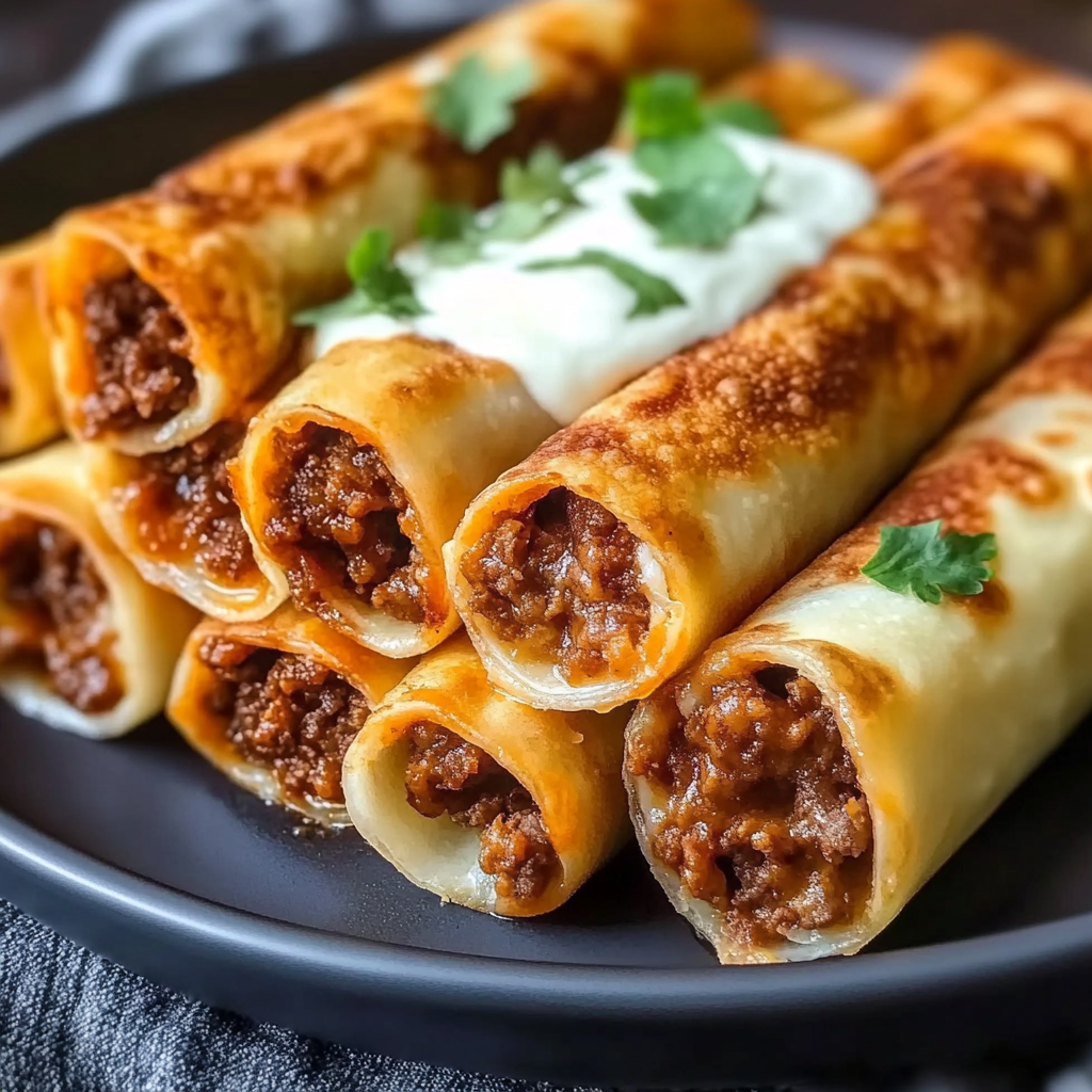 Crispy Cheesy Beef Taquitos