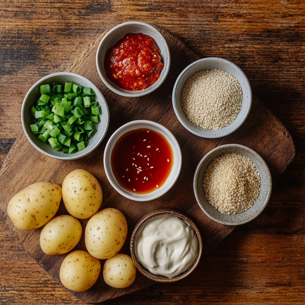 Crispy Gochujang Potato Salad ingredients