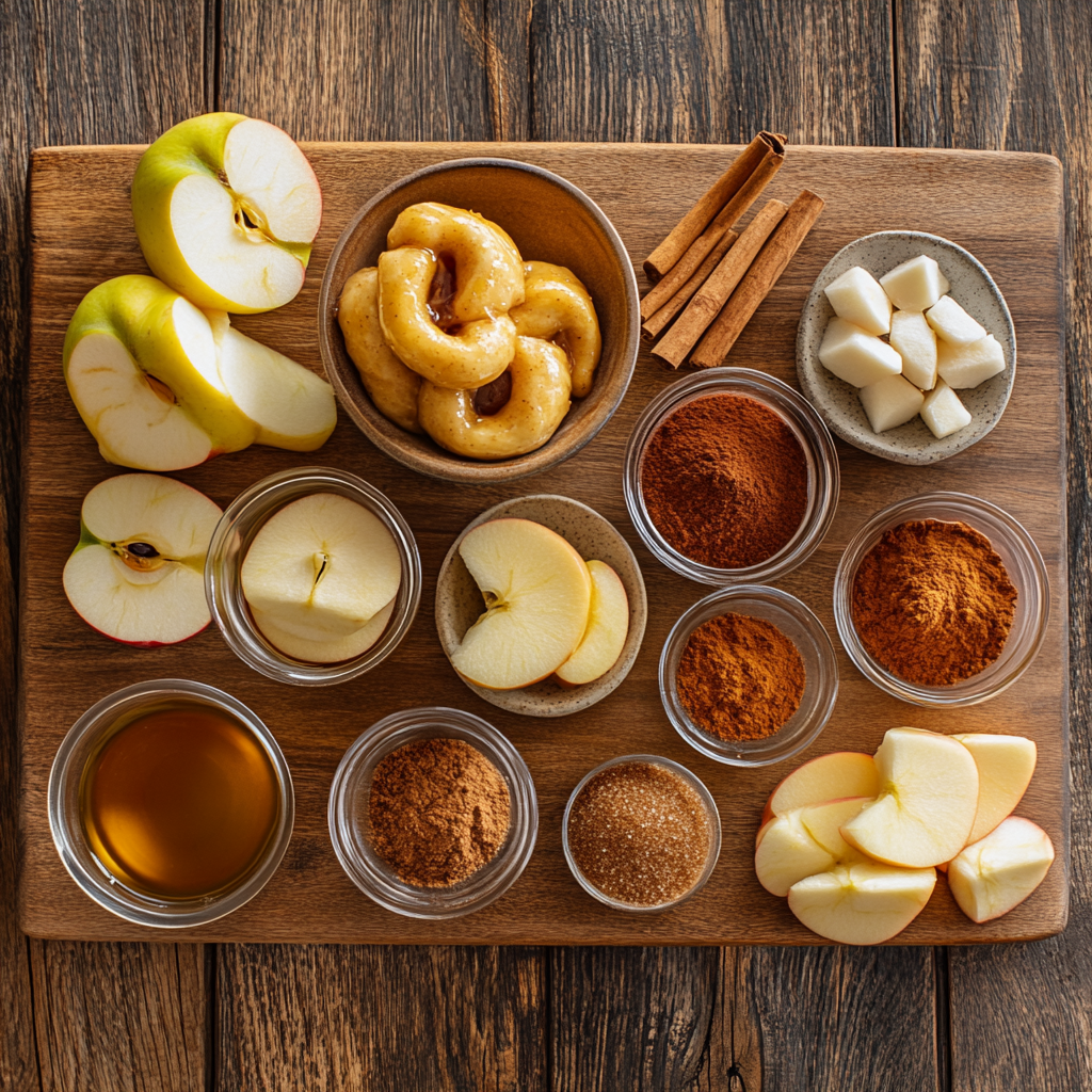 Crockpot Apple Pie Cinnamon Roll Casserole ingredients