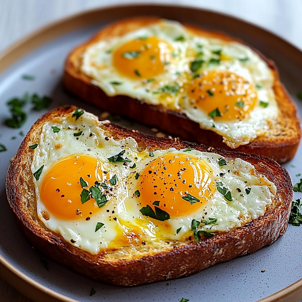 Egg Cheese Herb Toast