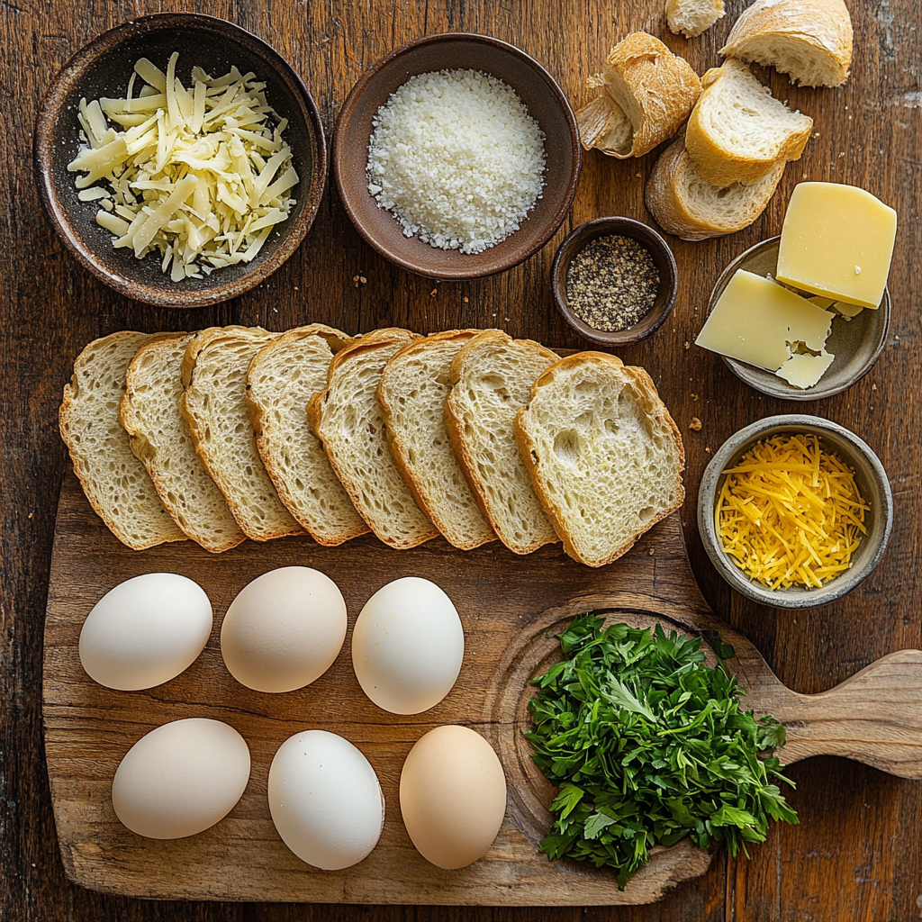 Egg Cheese Herb Toast ingredients