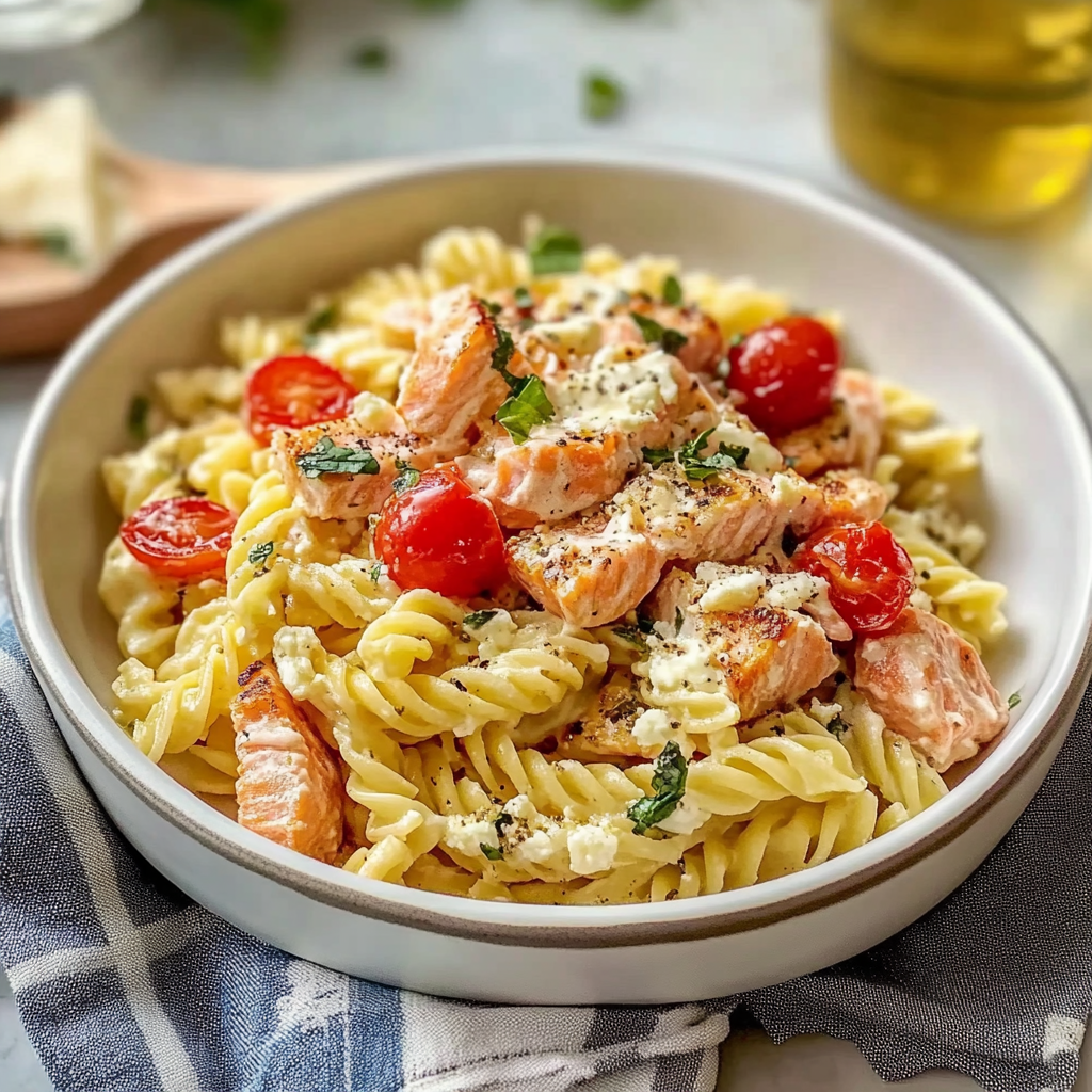 Feta Salmon Pasta