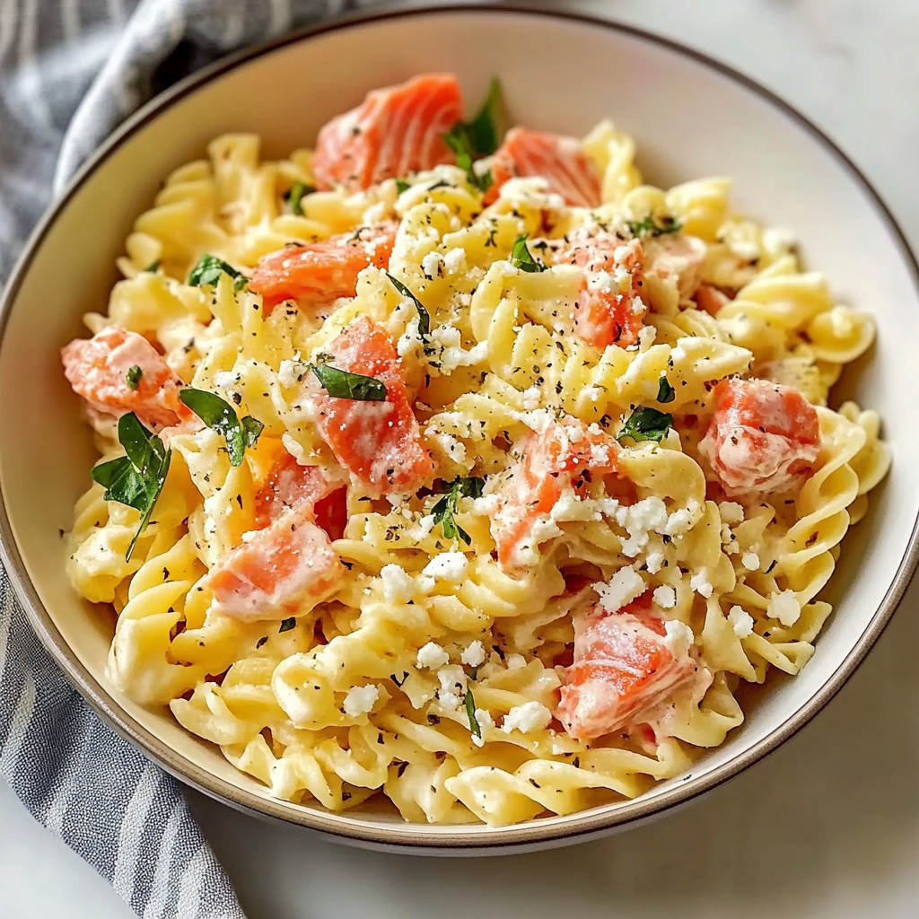 Feta Salmon Pasta