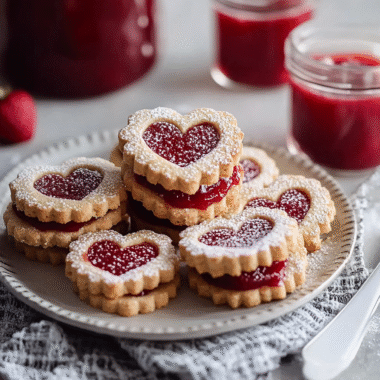 Valentine’s Day Linzer Cookies