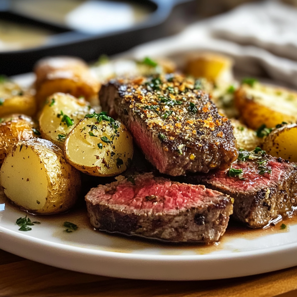 Parmesan Crusted Steak and Potato