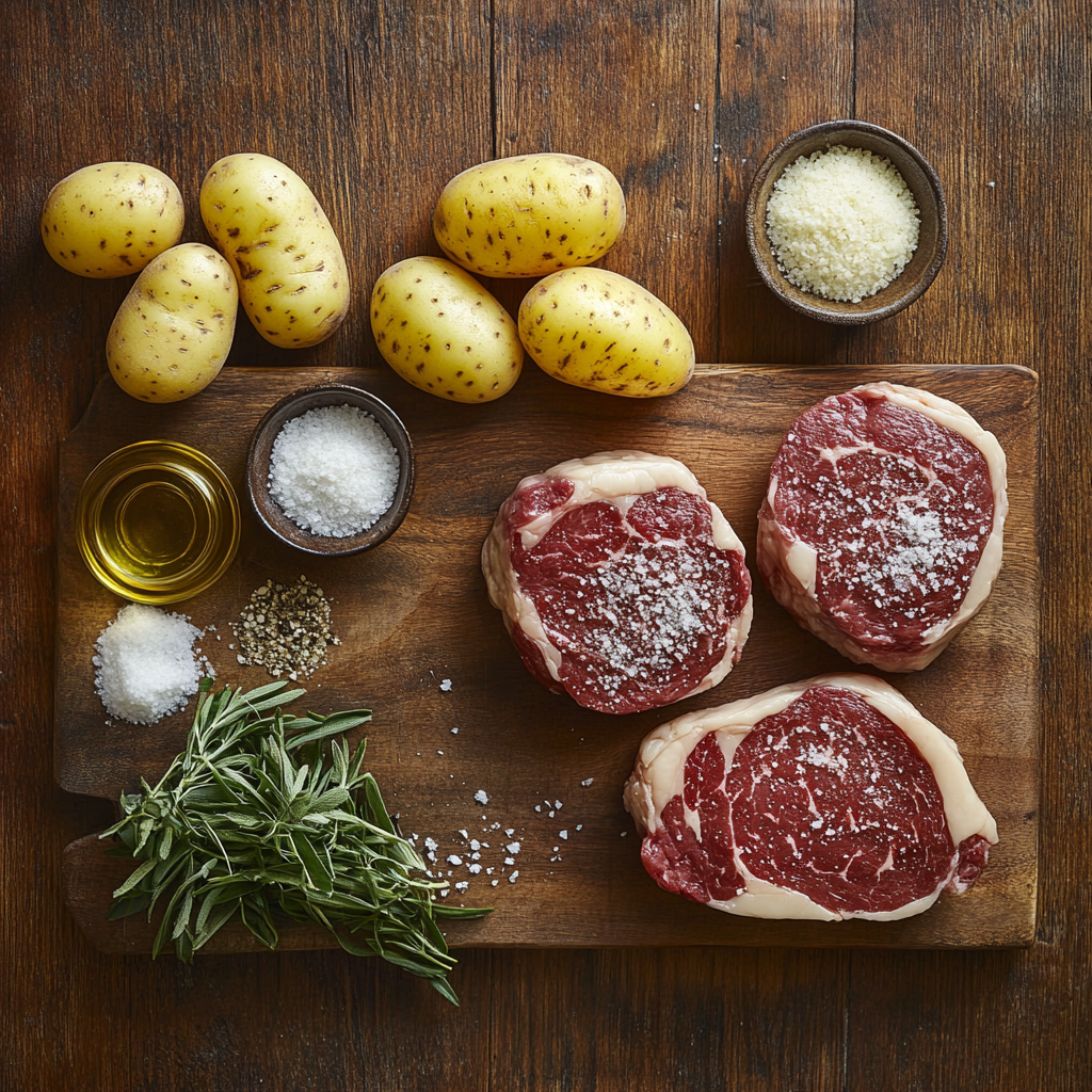 Parmesan Crusted Steak and Potato ingredients