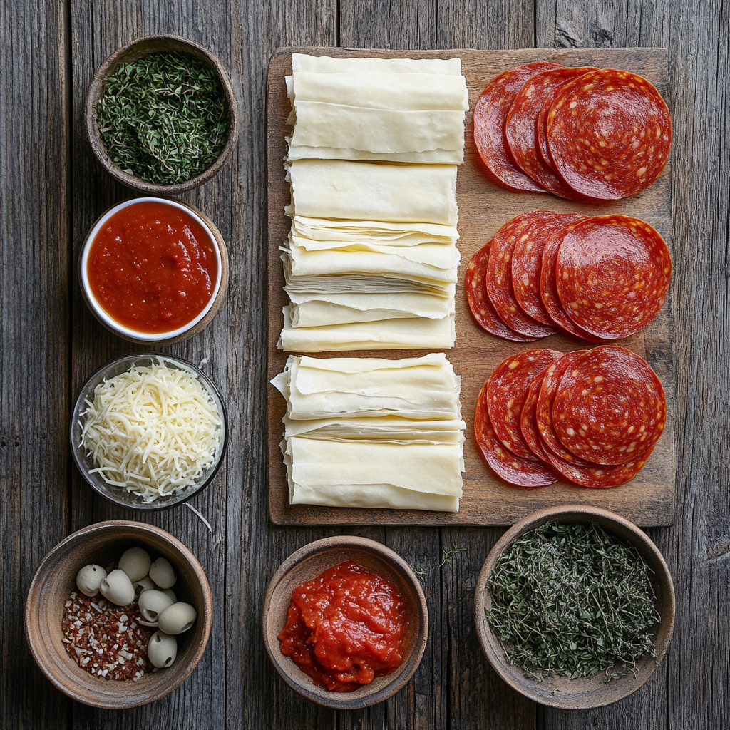 Pizza Roses for Valentine’s Day ingredients