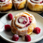 Raspberry Cinnamon Rolls with Lemon Glaze