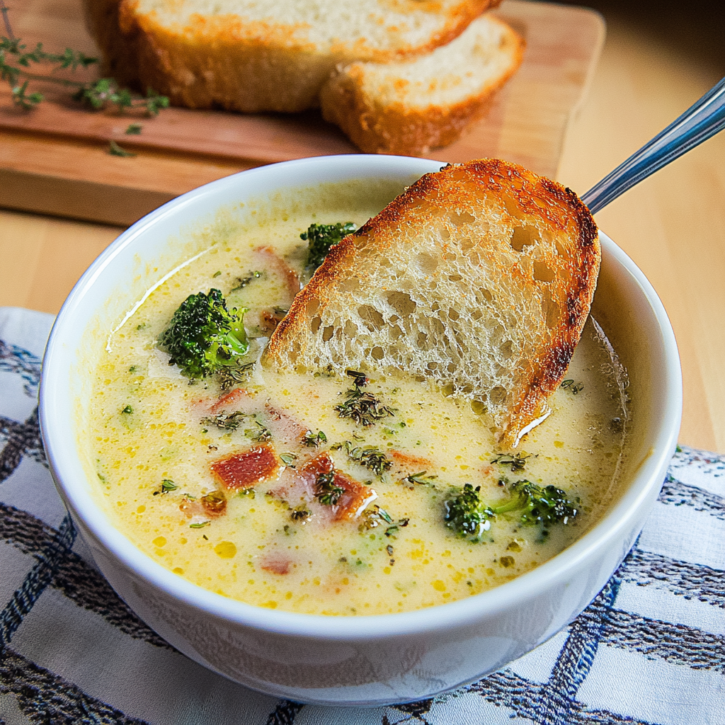 Roasted Broccoli and Cheddar Soup