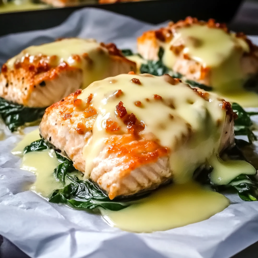 Salmon with Spinach and Mozzarella Bliss