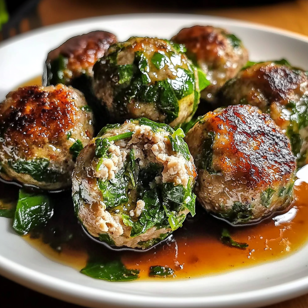 Spinach Garlic Meatballs
