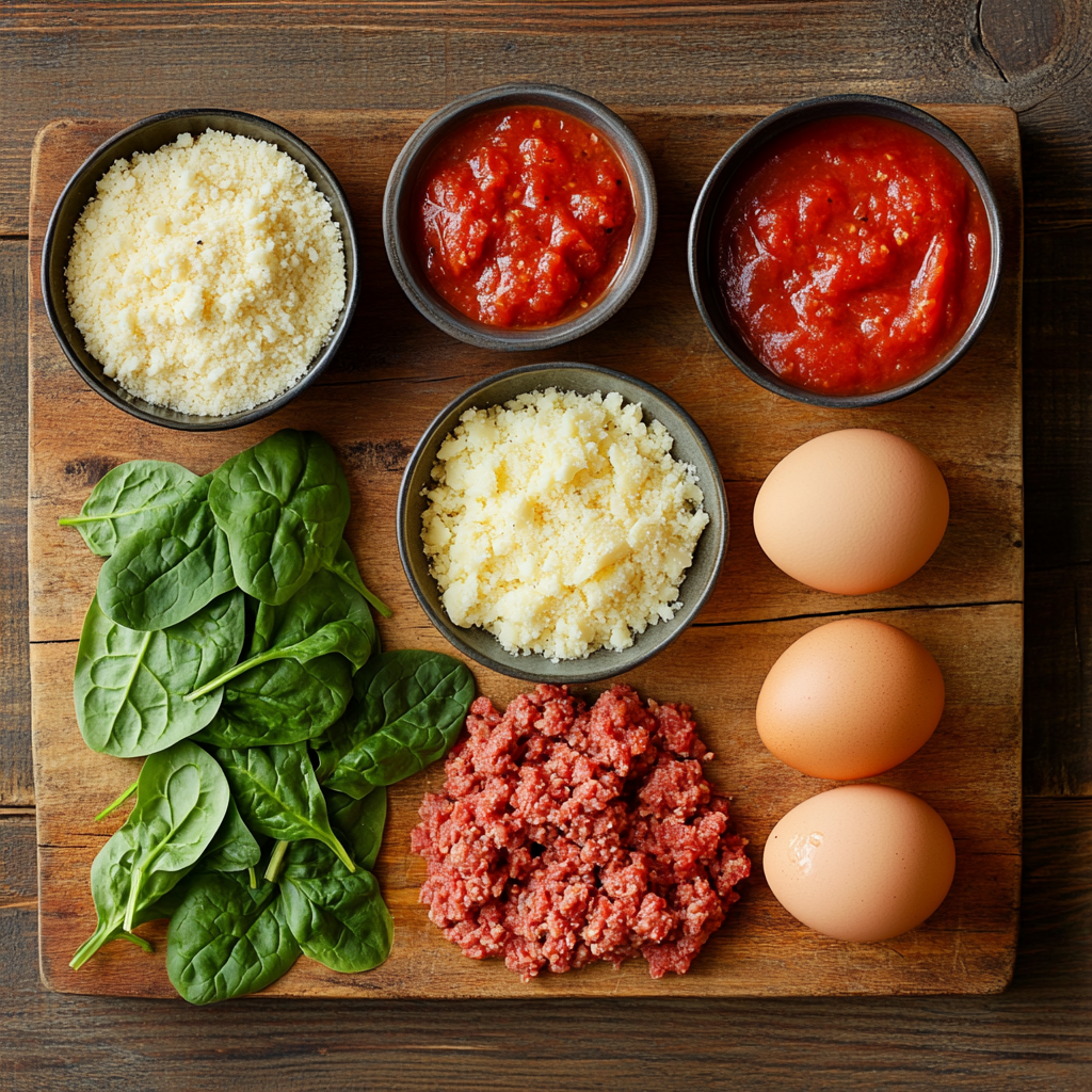 Spinach Garlic Meatballs ingredients