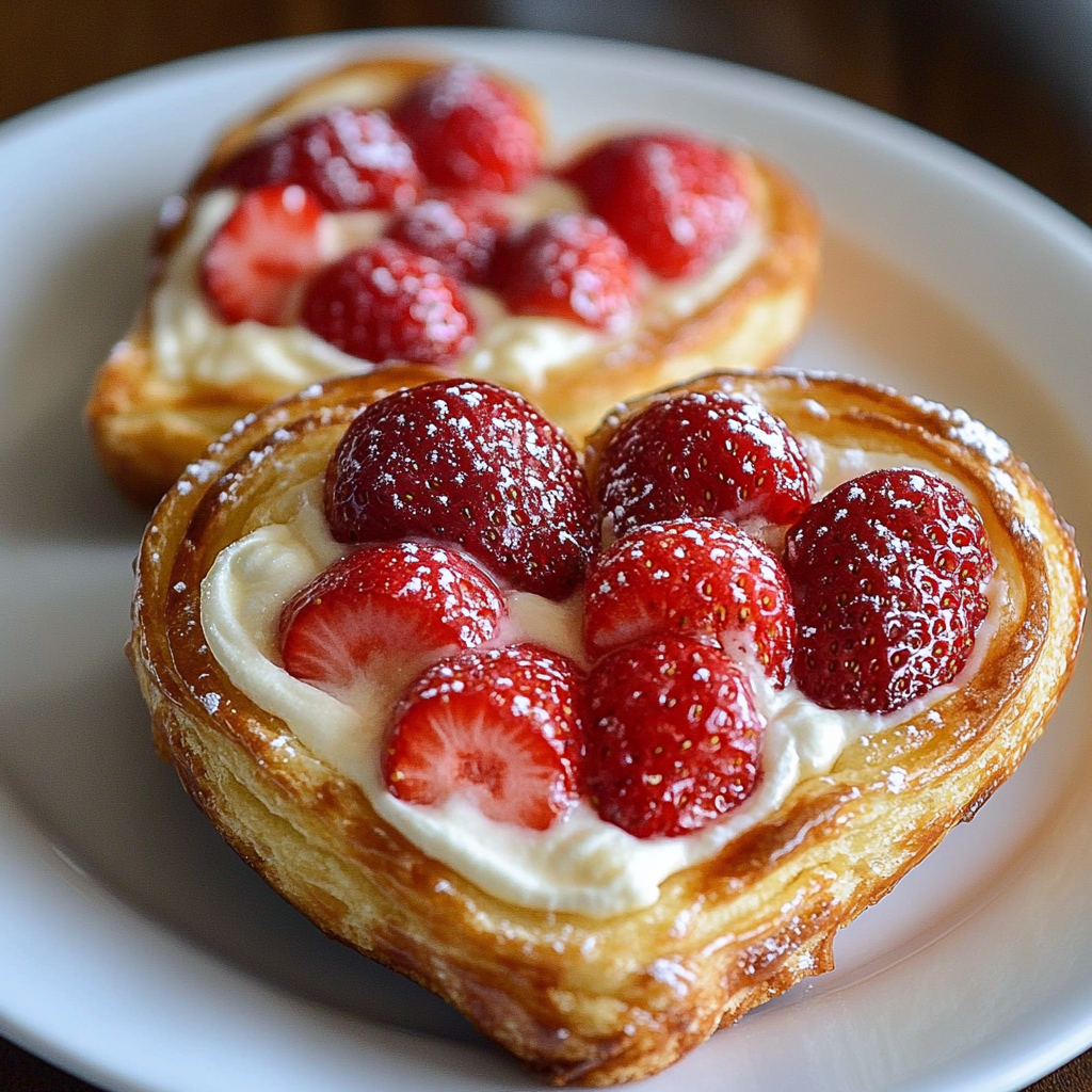 Strawberry Cream Cheese Heart Danishes