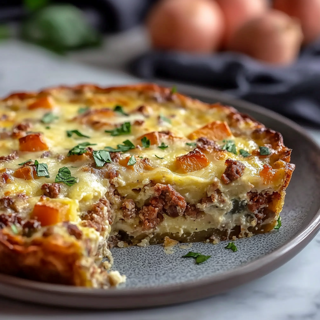Sweet Potato Quiche with Ground Turkey