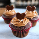 Valentine Brownie Cupcakes with Peanut Butter