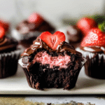 Valentine Chocolate Covered Strawberry Cupcakes