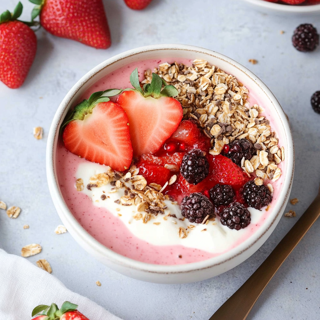 Valentine Strawberry Yogurt Bowl