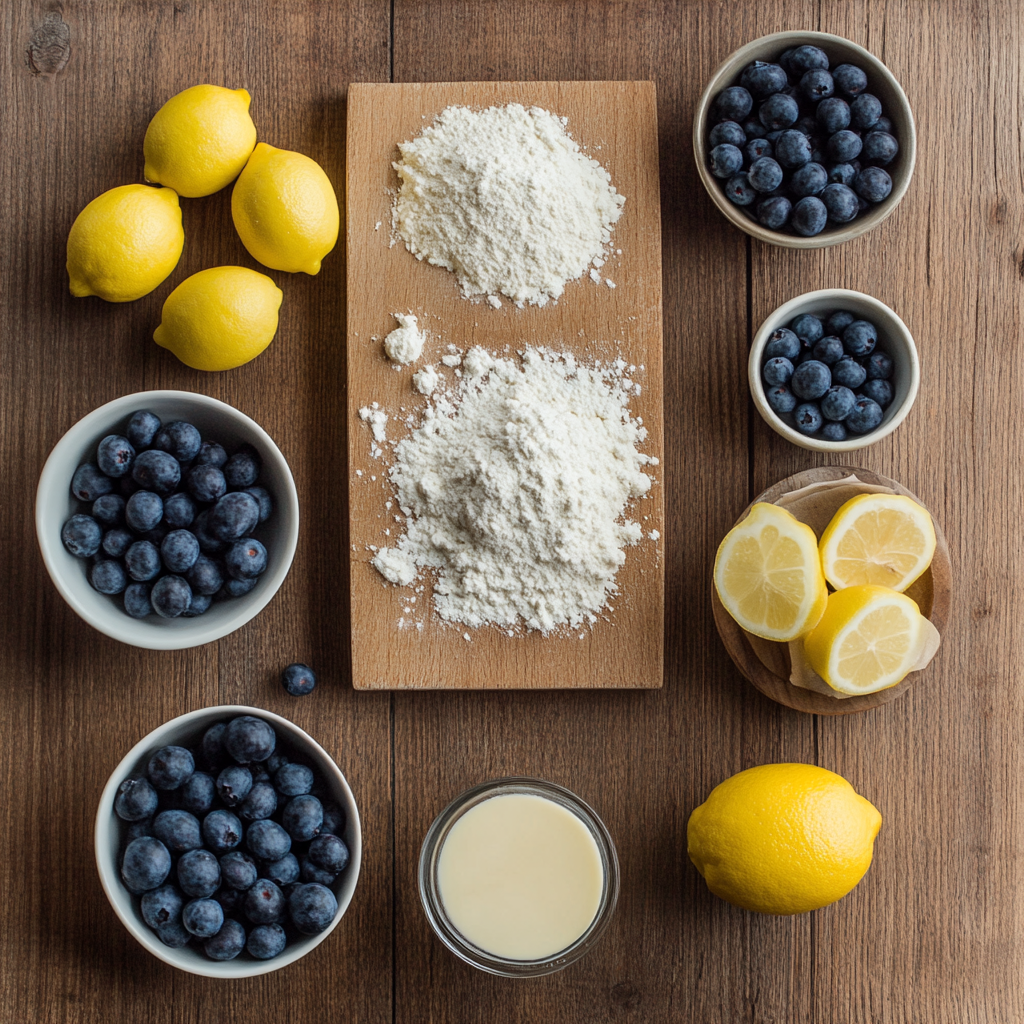 Valentine’s Blueberry Cake with Lemon ingredients