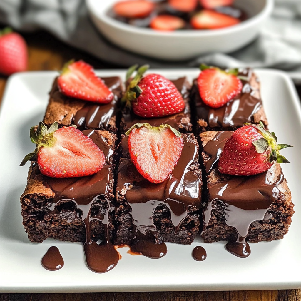 Valentine’s Chocolate Covered Strawberry Brownies