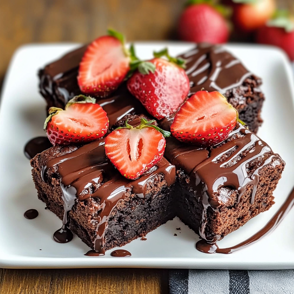 Valentine’s Chocolate Covered Strawberry Brownies