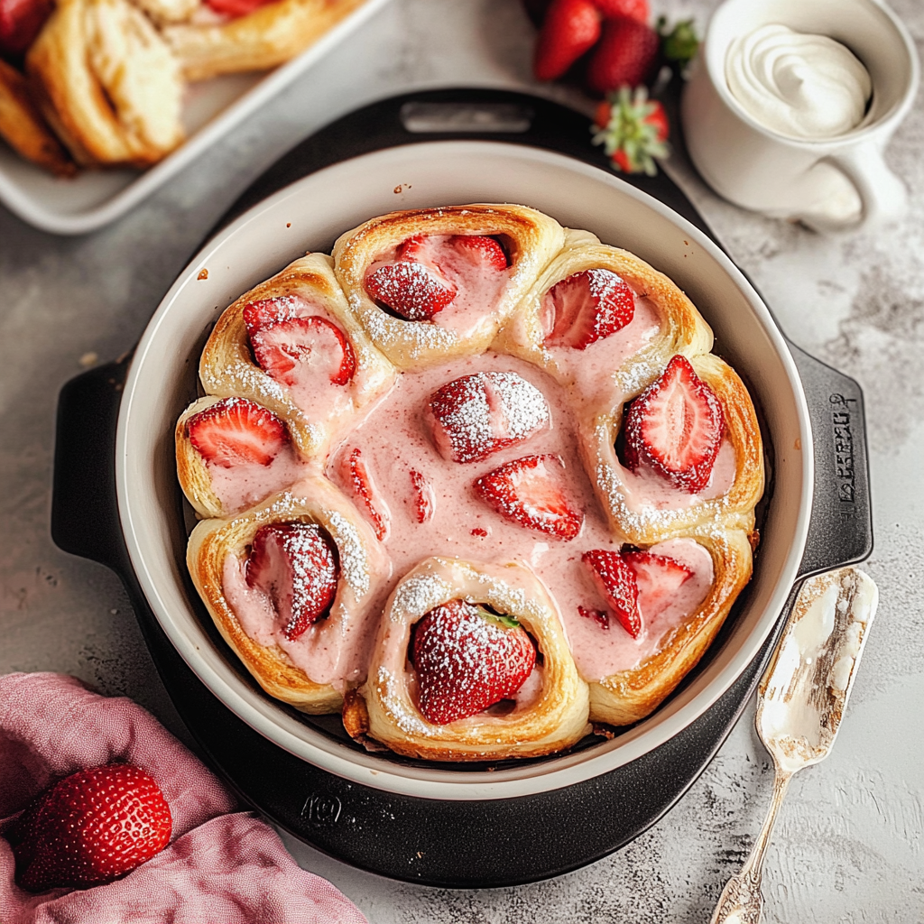 Valentine’s Strawberry Cinnamon Rolls