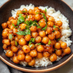 Vegan Sticky Sesame Chickpeas