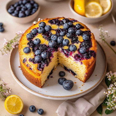 Valentine’s Blueberry Cake with Lemon